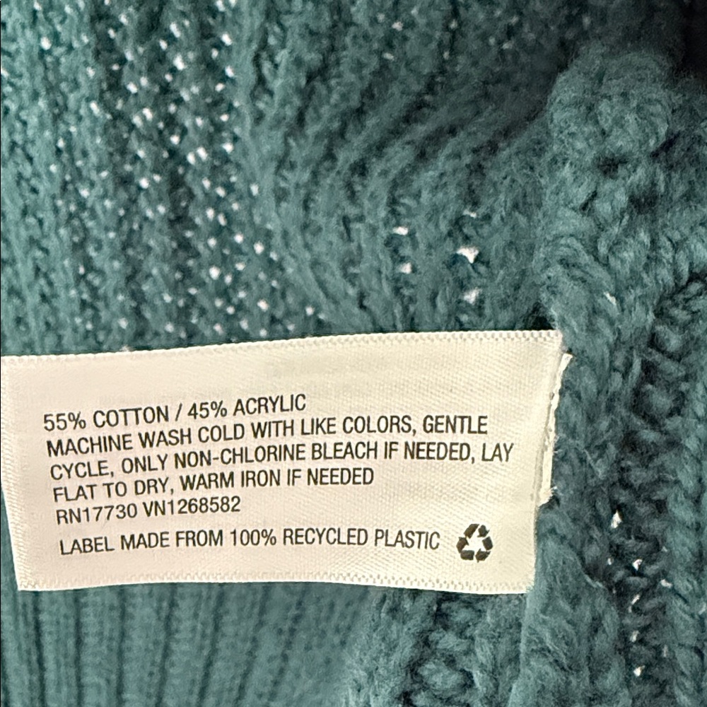 Mossimo Supply Co. Dark Teal Open-Front Chunky Knit Cardigan - Picture 3 of 4